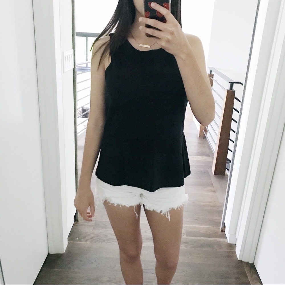 J.Crew Black Peplum Top